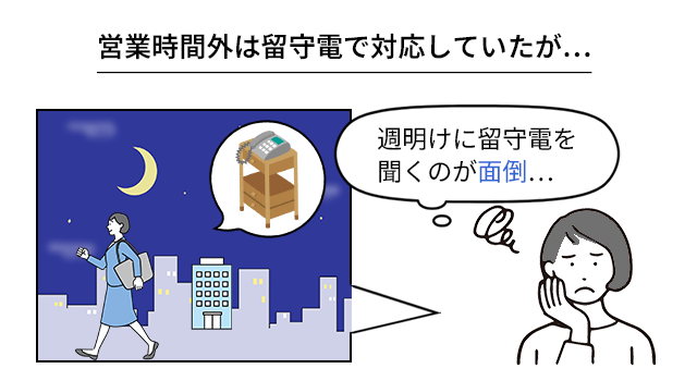 営業時間外は留守電で対応していたが...